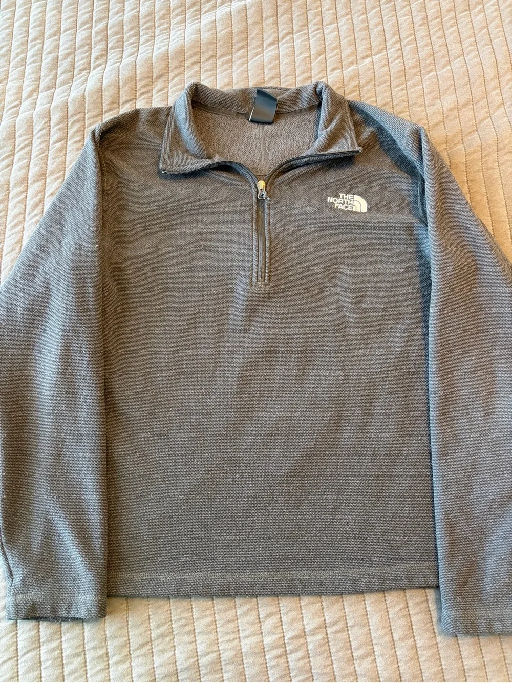 The North Face Mens 1/4‎ Zip Sweater Fleece Pullover Charcoal Gray Size L